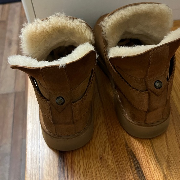 UGG MCKAY CHESTNUT SURDE SHEARLING BROWN ANKLE BOOTS WOMEN SIZE 7 - Picture 3 of 8